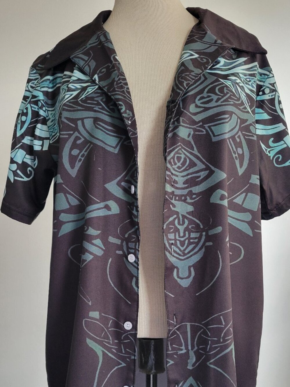 Viking Wolf Men’s Long Length Turquoise Hawaiian Shirt
